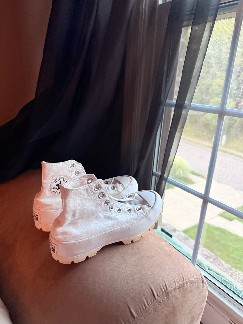 Converse Women's White Platform Lug-Sole High-Top Sneakers
